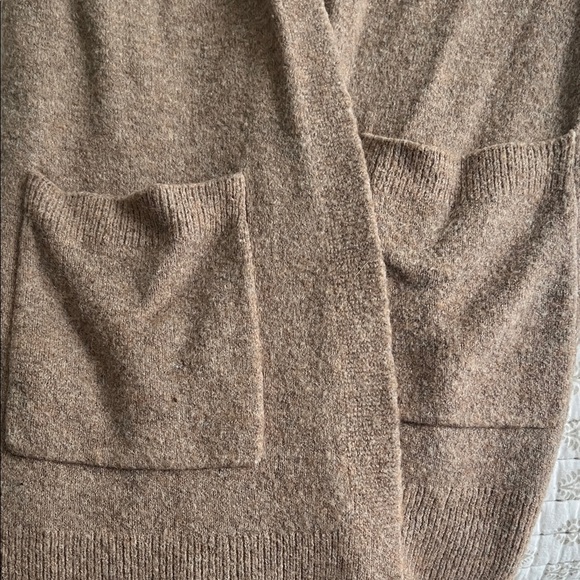 Daniel Cremieux Brown Open-Front Long Cardigan - Picture 2 of 4